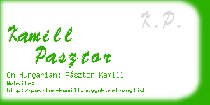 kamill pasztor business card